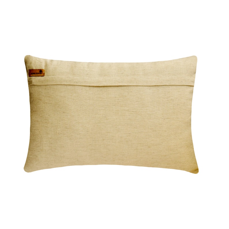 Blue Velvet & Linen Lumbar Pillow Cover, Swathe Teal The HomeCentric