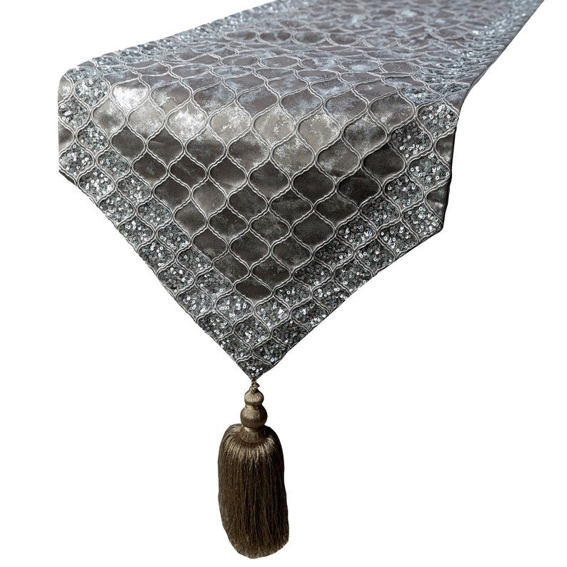 Silver Mesh Decorative Table Runner