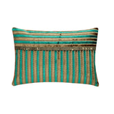 Turquoise Stripes Lumbar Pillow Cover