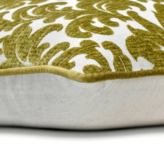 Chartreuse Flowery Throw Pillow Cover