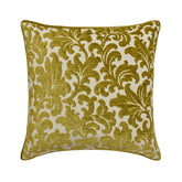 Chartreuse Flowery Throw Pillow Cover