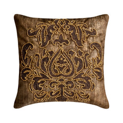 Aureate Brown Throw Pillow Cover