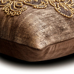 Aureate Brown Throw Pillow Cover