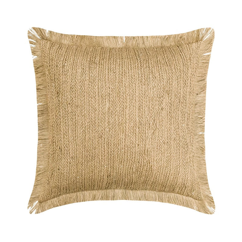 Jute appeal Throw Pillow Cover
