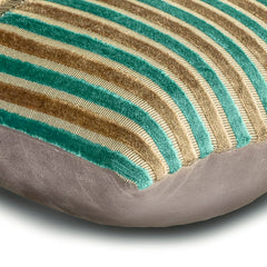 Turquoise Stripes Lumbar Pillow Cover
