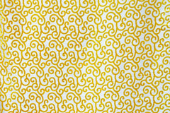 Mimosa Yellow Scrolls Poly Viscose Burnout Velvet Fabric By The Yard
