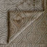Pearl Beige Damask Jacquard Velvet Fabric By The Yard