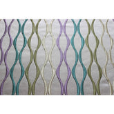 Multicolored Waves Lavender Purple & Light Gold & Sea Green Polyester Weaved Fabric By The Yard