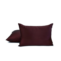 Wine Slub Satin - Wine Satin Lumbar Pillow Cover