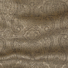 Beige Damask With Copper Lurex Fabric By The Yard