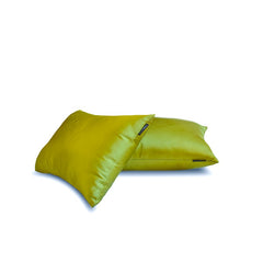 Chartreuse Slub Satin - Chartreuse Satin Lumbar Pillow Cover