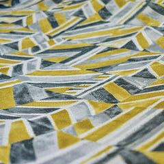 Gray, Chartreuse, Ivory Cotton Fabric by the Yard