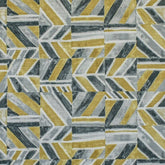 Gray, Chartreuse, Ivory Cotton Fabric by the Yard