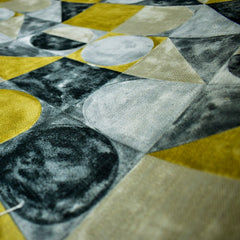 Gray, Chartreuse, Ivory Cotton Fabric by the Yard