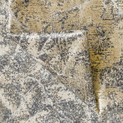Light Beige, Gray, Gold Foil Foil Printed Velvet Fabric by the Yard