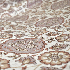 Brown, Beige, Gray & Off White Printed Velvet Fabric by the Yard