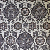 Gray, Black & Off White Printed Velvet Fabric by the Yard
