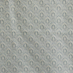 Teal & Cream Jacquard Weaved Fabric by the Yard