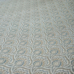 Teal & Cream Jacquard Weaved Fabric by the Yard