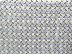 Grey And Yellow Triangle Cotton Fabric By The Yard