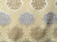 Grey And Gold Cotton Fabric By The Yard