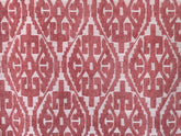 Moroccan Red And White Cototn Linen Fabric By The Yard