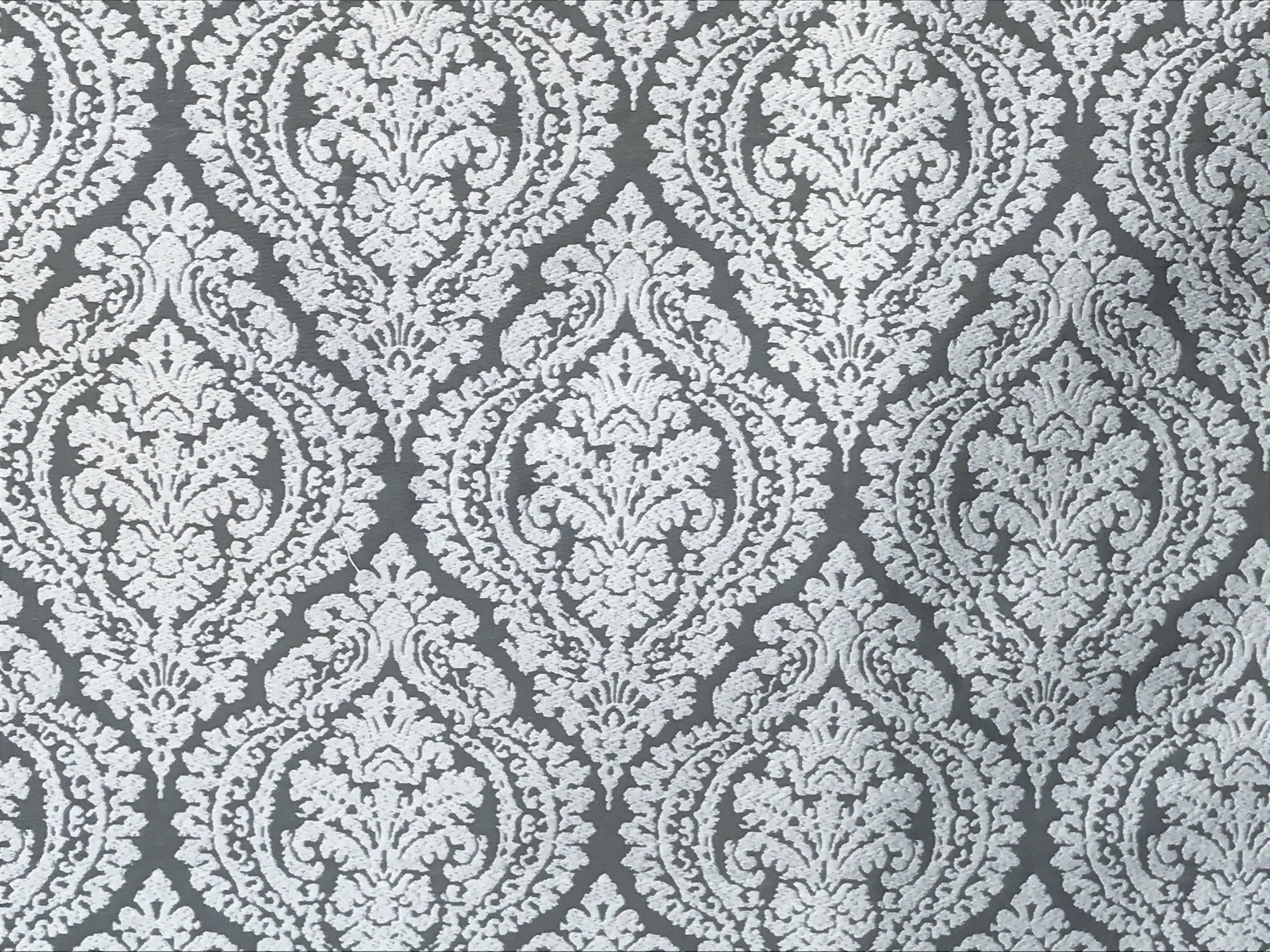 Gray And White Cotton Fabric By The Yard