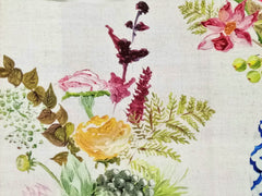 Cobalt Blue Flower Vase Cotton Fabric By The Yard