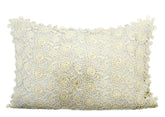 Cotton Linen Ivory White Rectangular Decorative Pillows Cover Cozy Crochet