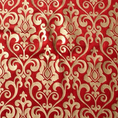Red Gold Velvet Fabric By The Yard