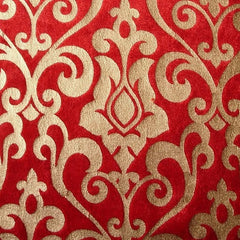 Red Gold Velvet Fabric By The Yard
