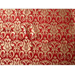 Red Gold Velvet Fabric By The Yard