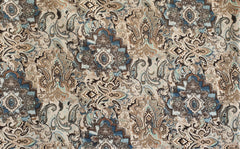 Arabian Love Damask Printed Velvet Fabric By The Yard