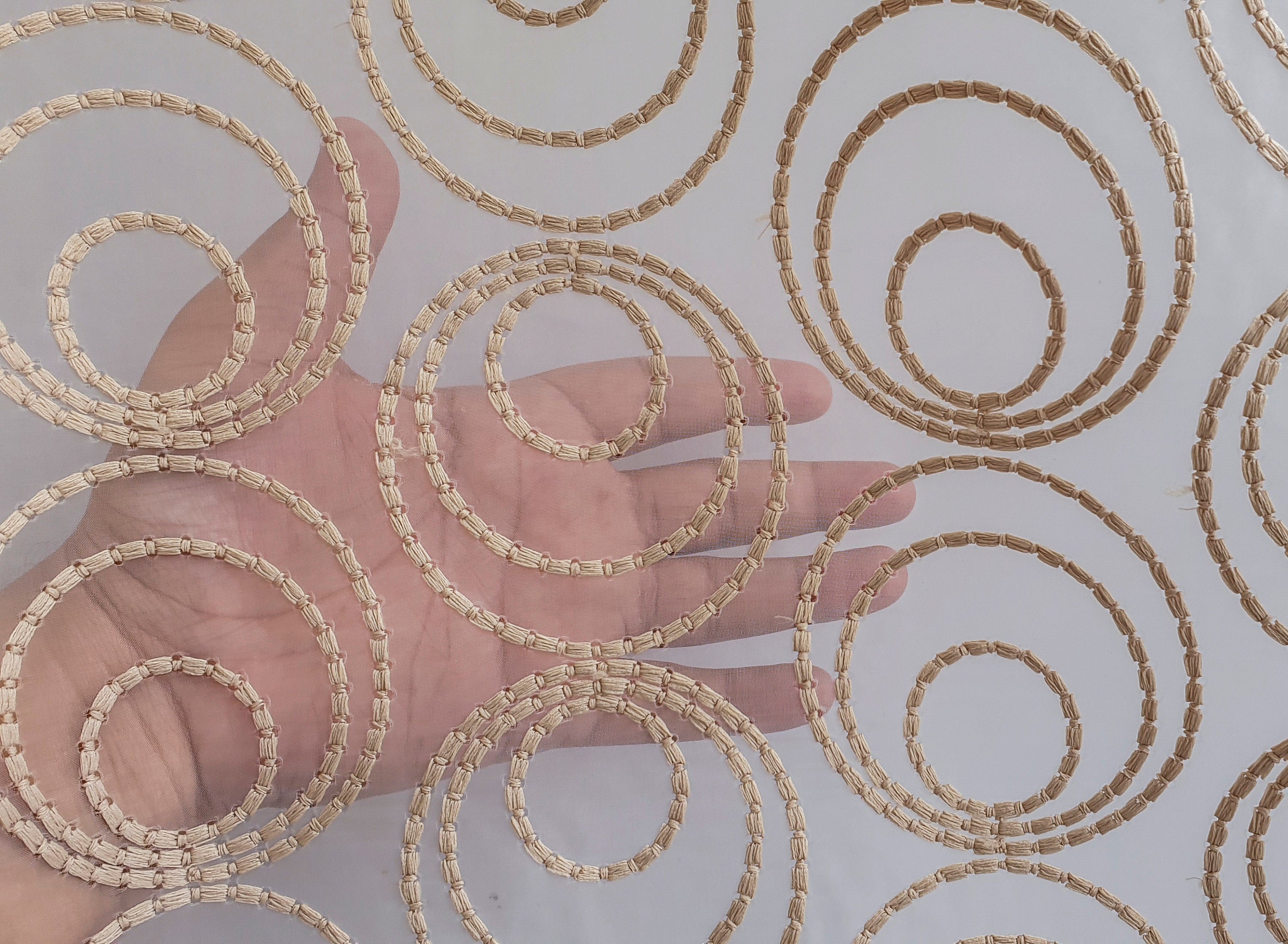 Fawn Circles Sheer Curtain Fabric By The Yard