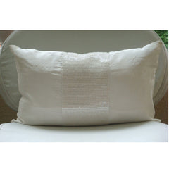 White Center - Art Silk White Decorative Lumbar Pillow Cover