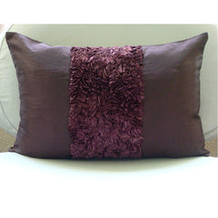 Plum Love - Art Silk Plum Decorative Lumbar Pillow Cover