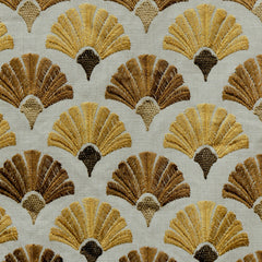 Golden And Bronze Flowers Cotton Fabric By The Yard