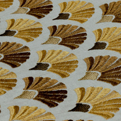 Golden And Bronze Flowers Cotton Fabric By The Yard