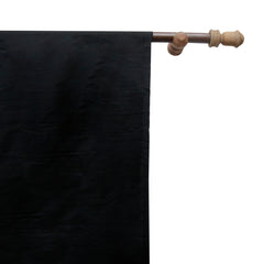 Black Silk Dupioni Curtain Panels