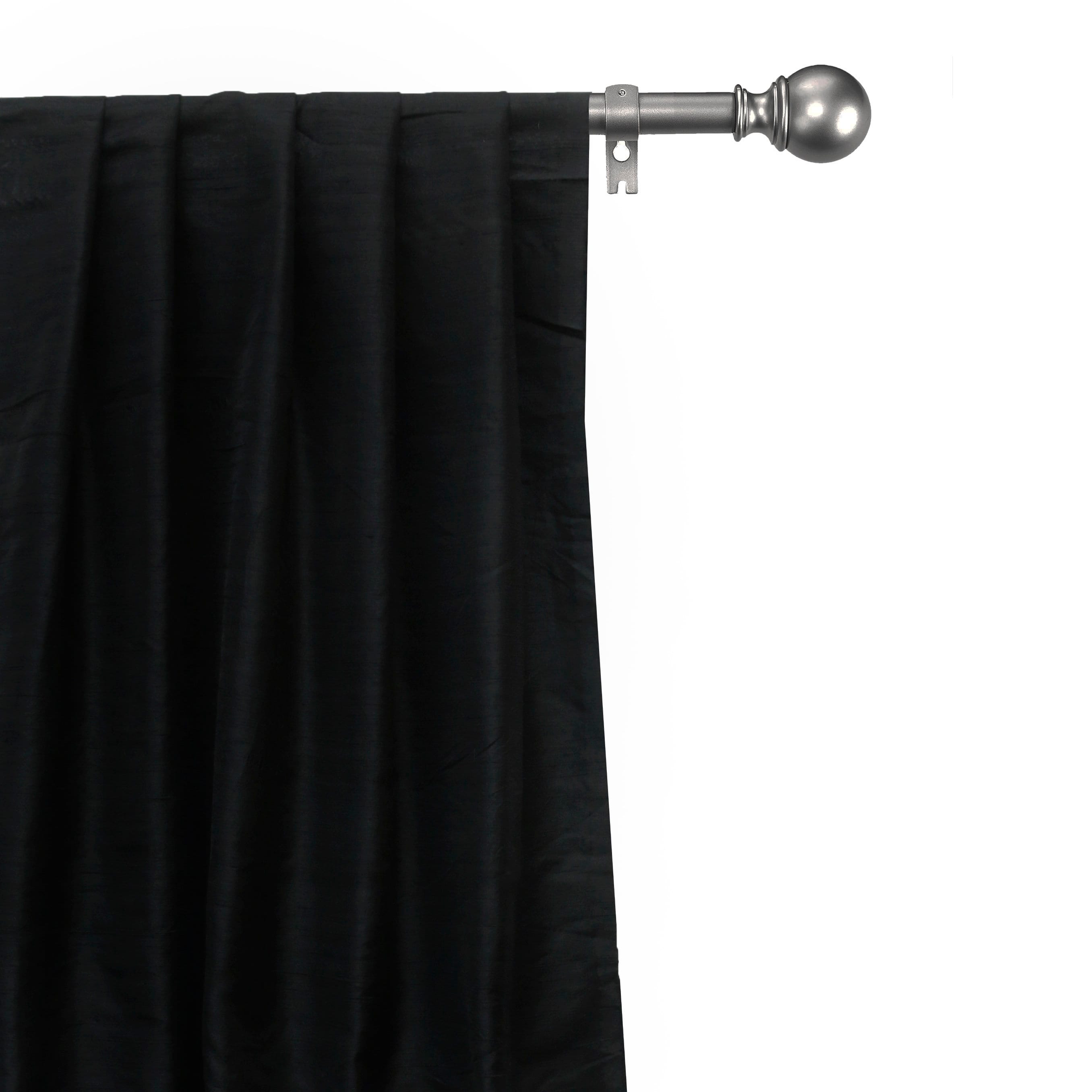 Black Silk Dupioni Curtain Panels