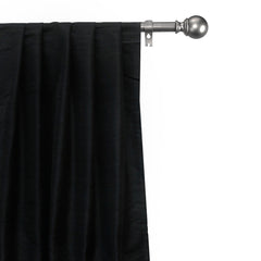 Black Silk Dupioni Curtain Panels