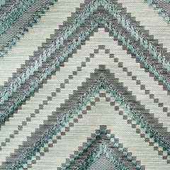Teal Waves jacquard Fabric By The Yard
