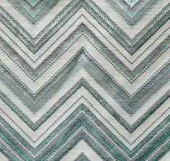 Teal Waves jacquard Fabric By The Yard