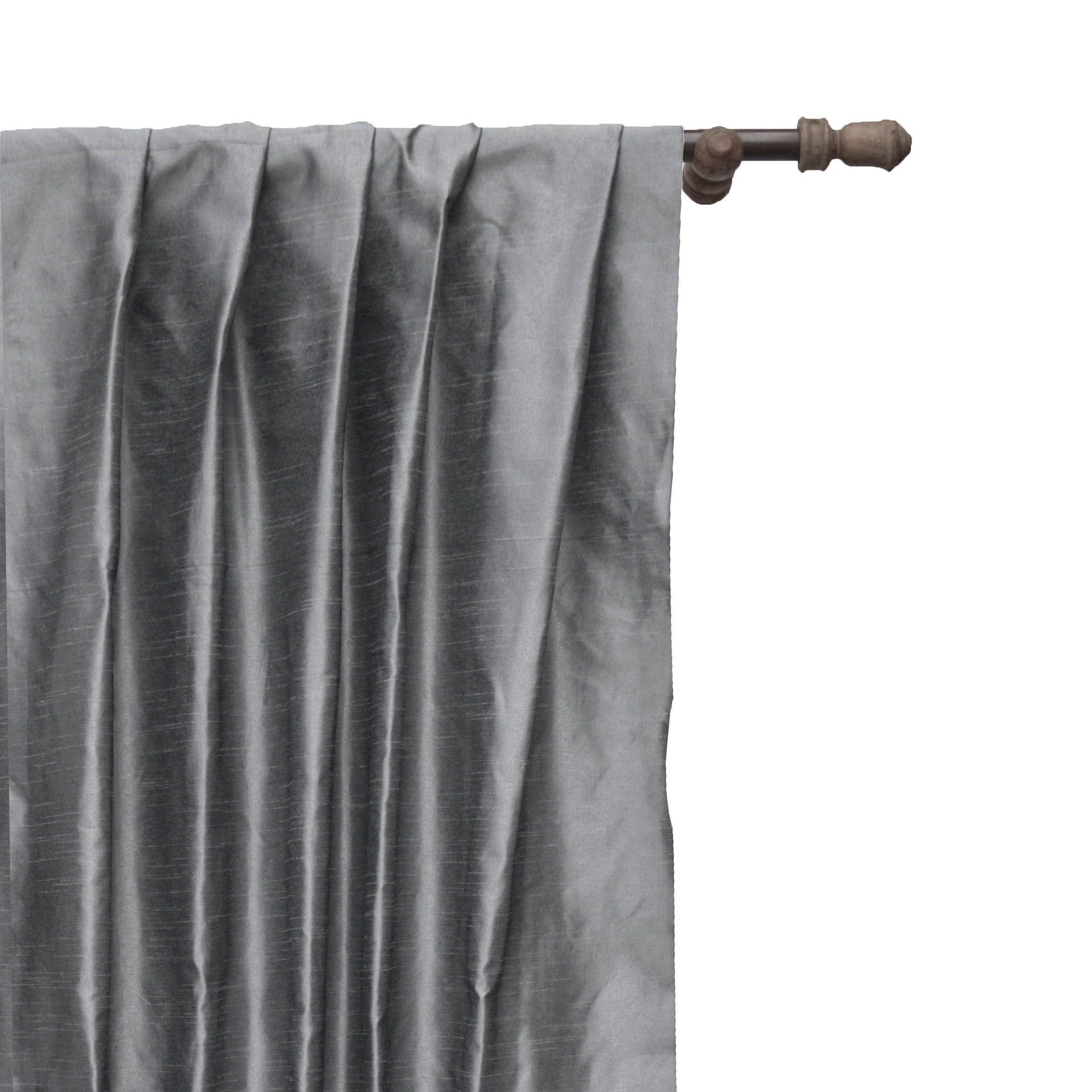 Pearl Silver Art Silk Curtain Panels