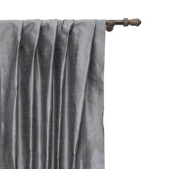 Pearl Silver Art Silk Curtain Panels