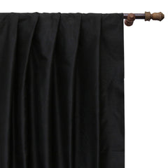 Black Art Silk Curtain Panels