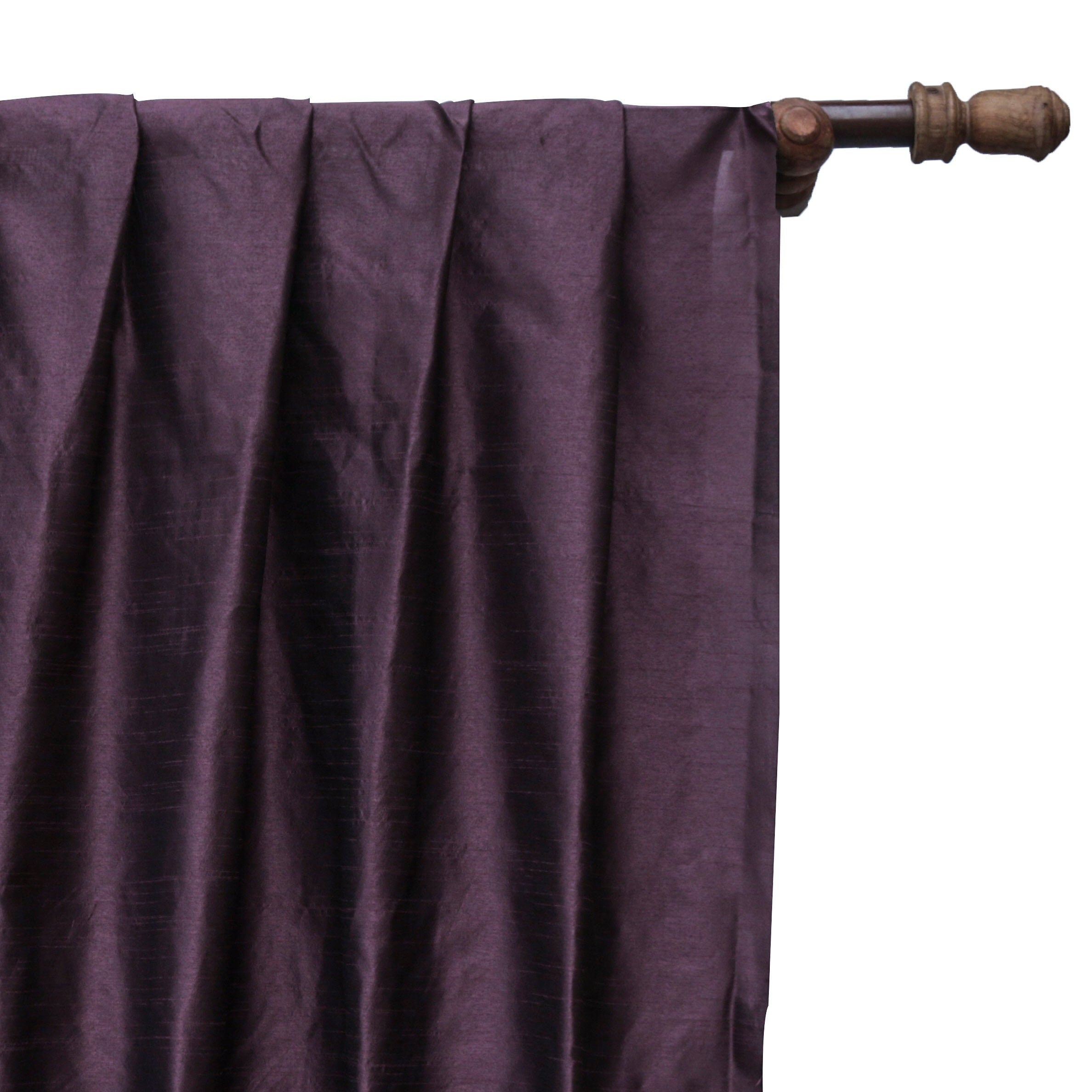 Dark Plum Art Silk Curtain Panels