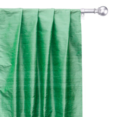 Light Emerald Green Silk Dupioni Curtain Panels