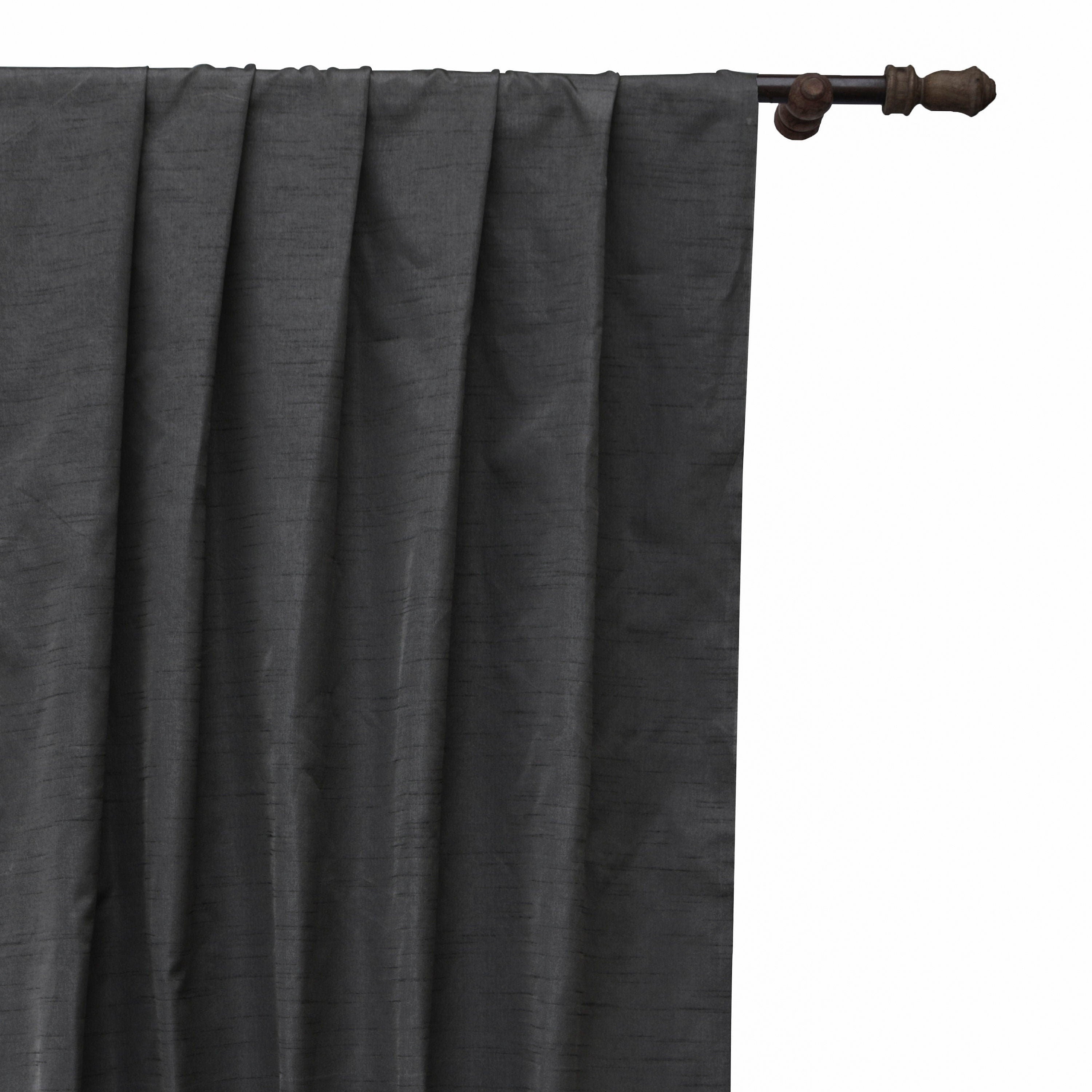 Charcoal Grey Art Silk Curtain Panels
