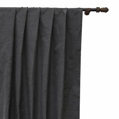 Charcoal Grey Art Silk Curtain Panels